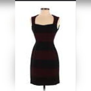 Banana Republic Black and Burgundy Midi Dress